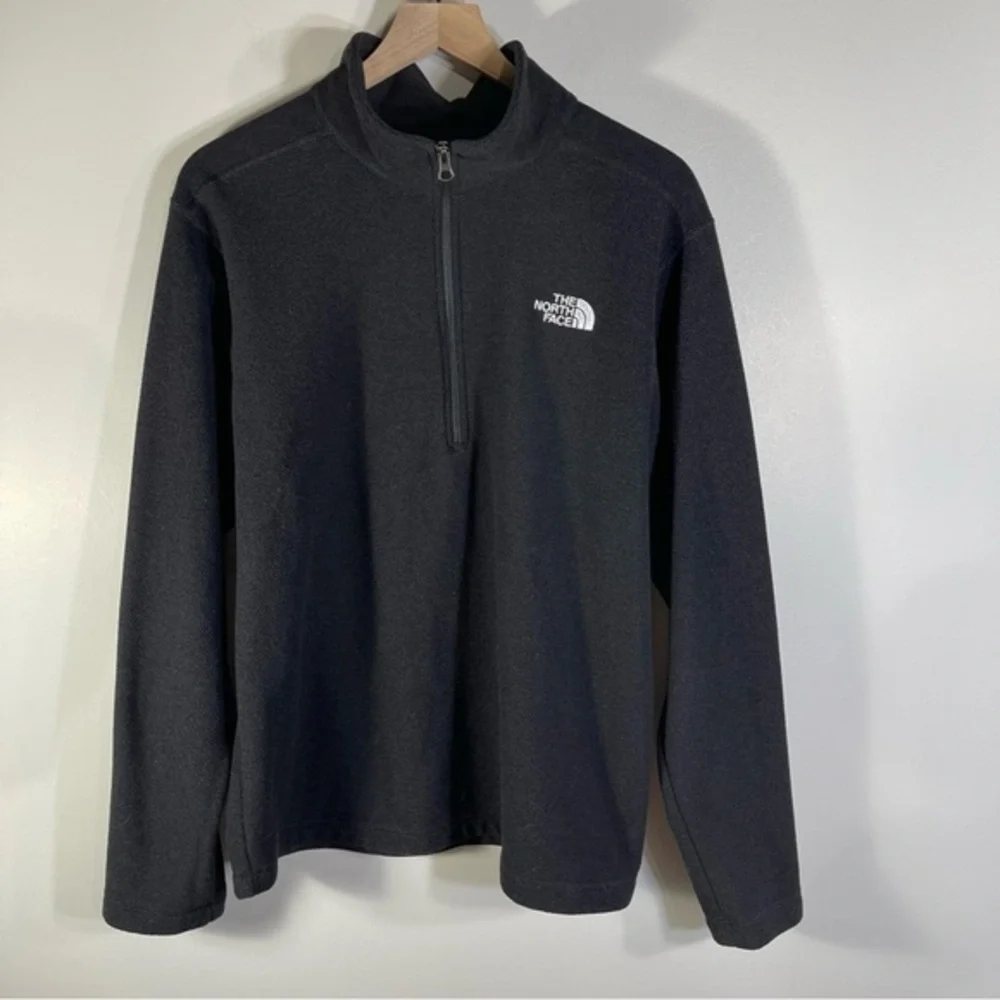 The North Face Textured Cap Rock Quarter-Zip Long-Sleeve Fleece Pullover Sz L